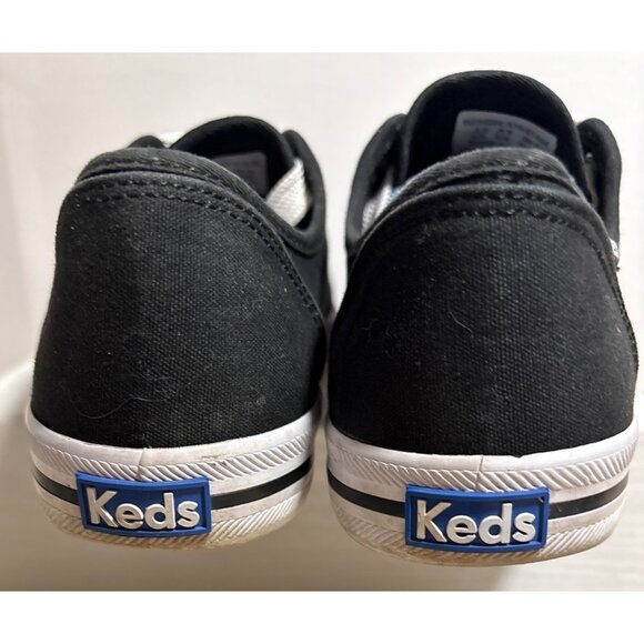 Keds Kickstart Sneakers Black Womens Sz 8 Canvas Laces Ortholite Insole WF54684 - Picture 5 of 11